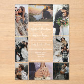 Elegante chique 8 foto's collage moderne bruiloft acryl uitnodigingen (Voorkant)