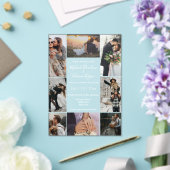 Elegante chique 8 foto's collage moderne bruiloft acryl uitnodigingen (Insitu (Huwelijk))