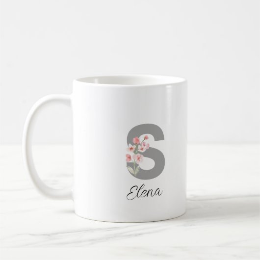 Elegante chique aangepaste naam koffiemok (Links)