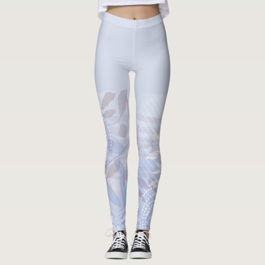 Elegante chique Abstracte bloemige botanische Legg Leggings (Voorkant)