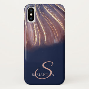 Elegante Chique Abstracte Lijnen, Marineblauw Case-Mate iPhone Case