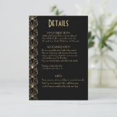 Elegante chique art deco grote gatsby details informatiekaartje (Staand voorkant)