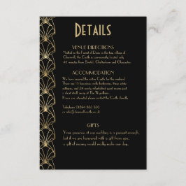 Elegante chique art deco grote gatsby details informatiekaartje