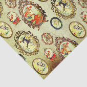 Elegante chique Art Nouveau Meisjes  Lijsten Kraft Tissuepapier (Detail)