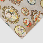 Elegante chique Art Nouveau Meisjes Lijsten Kraft Tissuepapier (Detail)