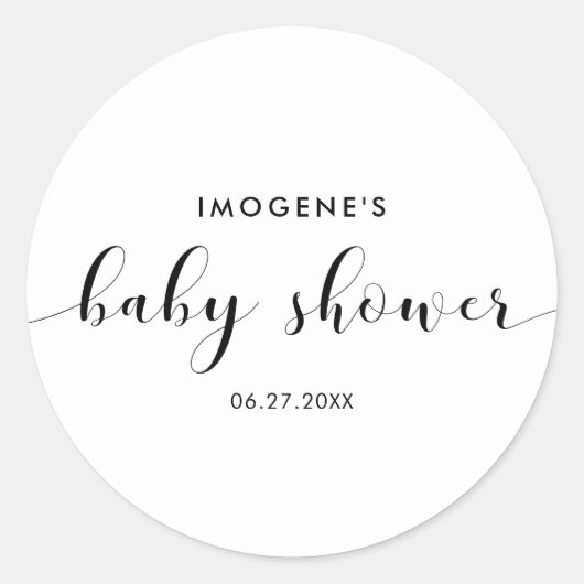 Elegante chique Baby showers envelop afdichting Ronde Sticker (Voorkant)