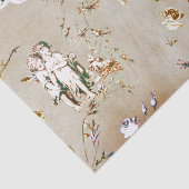 Elegante chique beige Cupid Angels Bloementoile Kr Tissuepapier (Detail)