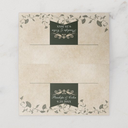 Elegante  Chique Bibliotheek Trouwplaats Kaarten Plaatskaartje (Buitenkant ongevouwen)