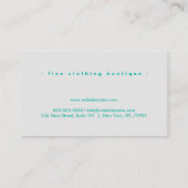 Elegante chique blauw groene waterverf visitekaartje (Achterkant)