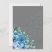 Elegante Chique Blauwe Bloemenkleed Eiffeltoren Qu Kaart (Achterkant)