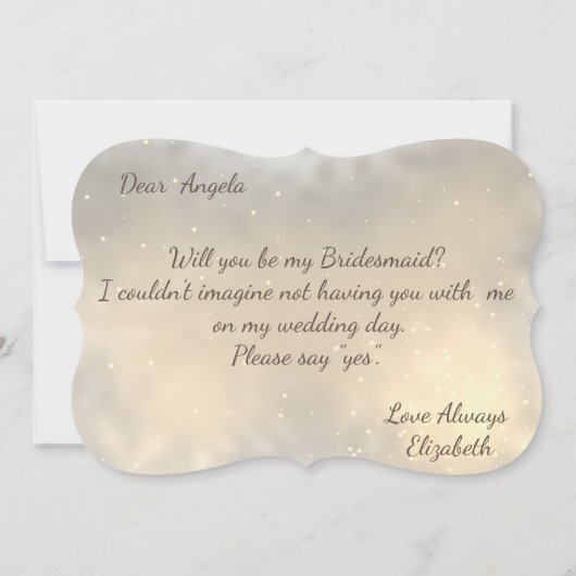 Elegante chique bloem bruidsmeisje kaart (Achterkant)