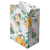 Elegante chique bloem medium cadeauzakje (Voorkant Gekanteld)