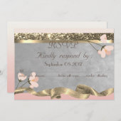 Elegante Chique Bloem RSVP Kaart (Voorkant / Achterkant)