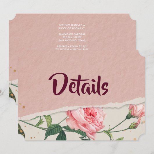 Elegante chique bloemen kaart (Voorkant / Achterkant)