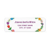 Elegante chique bloemen modern retouradres etiket (Voorkant)