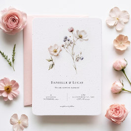 Elegante chique bloemen ronde hoek stijl bruiloft kaart