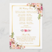 Elegante chique bloemendoe-het-zelf bruiloft progr programmakaart (Voorkant)