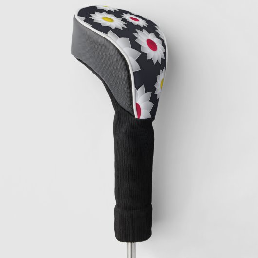 Elegante chique bloemenkersenbloesem zonnebloem golfheadcover (Schuin)