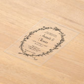 Elegante chique bloemenkrans bruiloft acryl uitnodigingen (Laagn)