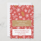 Elegante chique bloemenstoffige roze bruiloft uitn kaart (Achterkant)