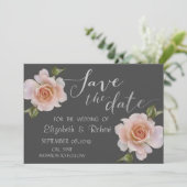 Elegante Chique Bloemige Bewaar De Datum Save The Date (Staand voorkant)