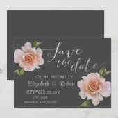 Elegante Chique Bloemige Bewaar De Datum Save The Date (Voorkant / Achterkant)