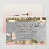 Elegante Chique Bloemige Bewaar De Datum Save The Date (Voorkant / Achterkant)