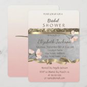 Elegante Chique Bloemrijke Bruidsdouche Kaart (Voorkant / Achterkant)