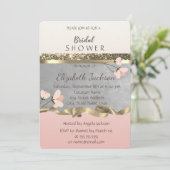 Elegante Chique Bloemrijke Bruidsdouche Kaart (Staand voorkant)