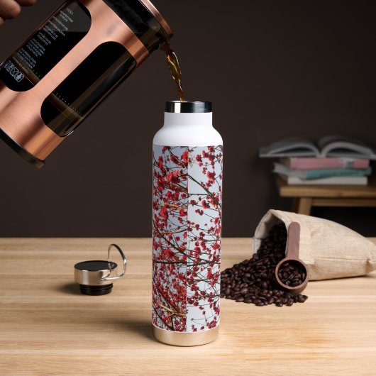Elegante chique bloesem waterfles (Koffie)