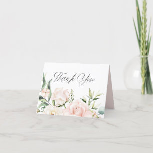 Elegante chique blush roze floral vrijgezellenfees bedankkaart
