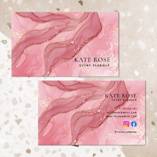 Elegante chique blush roze gouden glitter Waterver Visitekaartje