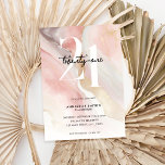 Elegante chique blush roze marmeren agaat 21e verj kaart<br><div class="desc">Moderne minimalistische 21e verjaardagsuitnodiging met blush roze marmer agaat waterverf stijl achtergrond met chique typografie en elegant script.</div>