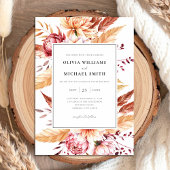 Elegante chique Boho bloemenbruiloft Kaart