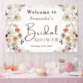 Elegante Chique Boho Landelijke Wilde Bloem Bruids Spandoek