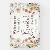 Elegante Chique Boho Landelijke Wilde Bloem Bruids Spandoek (Verticaal)