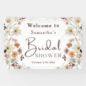 Elegante Chique Boho Landelijke Wilde Bloemen Brui Spandoek (Horizontaal)