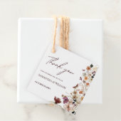 Elegante chique Boho pastel Wildflower thema bruil Bedankjes Labels (In situ)