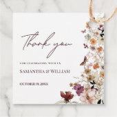 Elegante chique Boho pastel Wildflower thema bruil Bedankjes Labels (Achterkant)