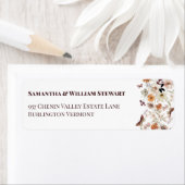 Elegante chique Boho pastel Wildflower thema bruil Etiket (Insitu)