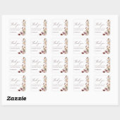 Elegante chique Boho pastel Wildflower thema bruil Vierkante Sticker (Vel)