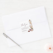 Elegante chique Boho pastel Wildflower thema bruil Vierkante Sticker (Envelop)