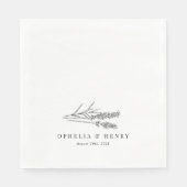 Elegante chique Boho Wildflower bruiloft Servet (Voorkant)