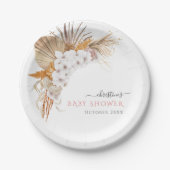 Elegante Chique Boho Witte Bloemen Bruidsmeisjesfe Papieren Bordje (Voorkant)