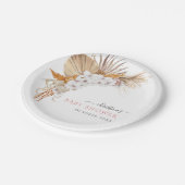 Elegante Chique Boho Witte Bloemen Bruidsmeisjesfe Papieren Bordje (Gekanteld)