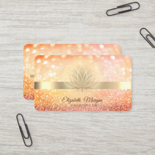 Elegante Chique Bokeh Lotus Yoga-instructrice Visitekaartje
