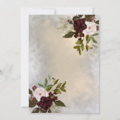 Elegante Chique Bourgondische Rozen Kaart (Achterkant)