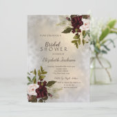 Elegante Chique Bourgondische Rozen Kaart (Staand voorkant)