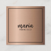 Elegante chique brons moderne plein minimalist vierkante visitekaartje (Voorkant)
