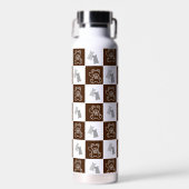 Elegante chique bruine ruit & beer waterfles (Voorkant)